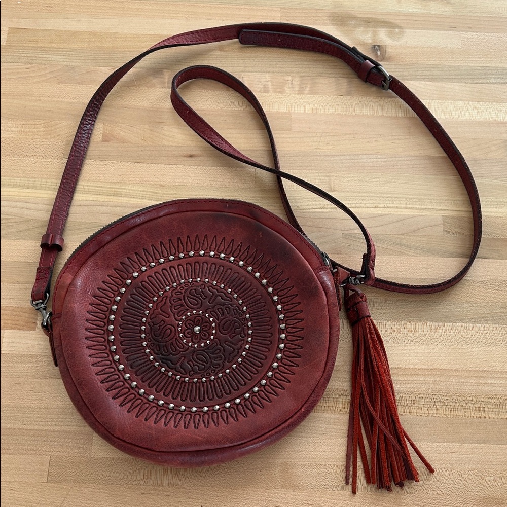 Patricia Nash Red Leather Crossbody Bag